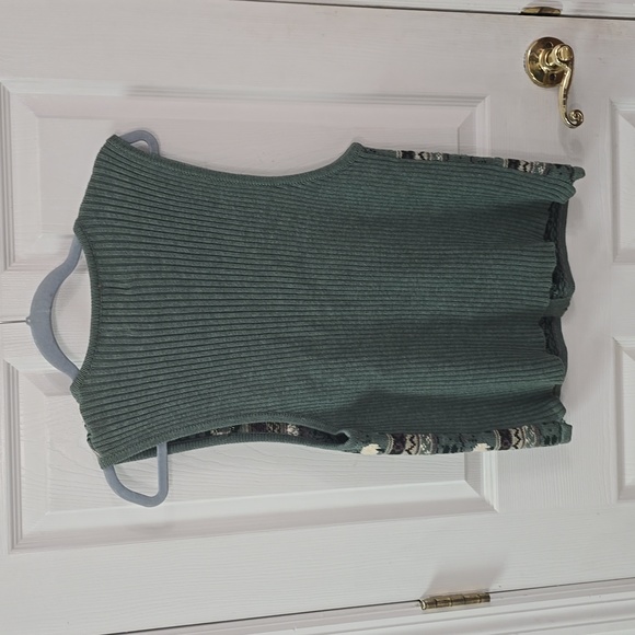 Vintage Woolrich Women's Sweater Full Zip Vest Sea Green Sheep Size Small - Picture 8 of 13